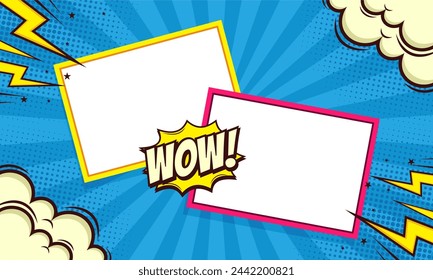 Comic frame cartoon pop art style background