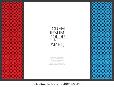 Comic frame space for text and photo. template cartoon concept. red and blue color tone.