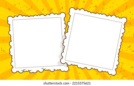 Comic frame template yellow background