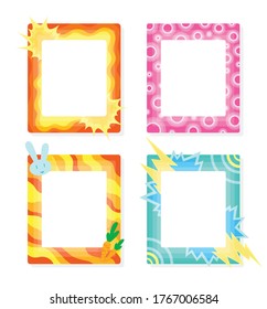 Comic frames in cartoon style. Decorative vector frames template. Scrapbooks design concept. Place to insert your picture