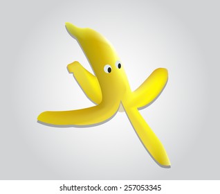 Comic and funny banana with eyes
