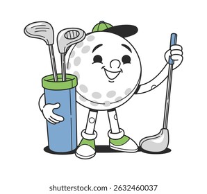 Comic Golfball grooviger Charakter