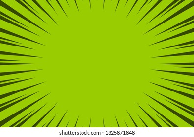 Comic Green Background Cartoon Style. Sunlight. Vector Illustration.