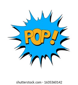 Comic greeting bubbles with POP expression text. Vector illustration of a dynamic cartoon isolated on a white background.