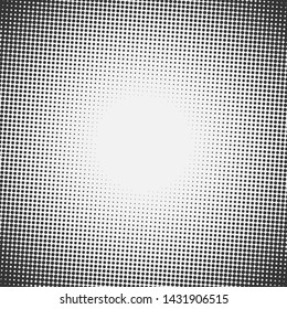 Comic halftone background. Retro dotted template for labels. White and black geometric gradient for pop art designs. 