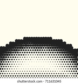 Comic halftone background. Vector retro dotted template for labels. White and black geometric gradient for pop art designs. Vintage backdrop with isolated pattern for cartoon book.