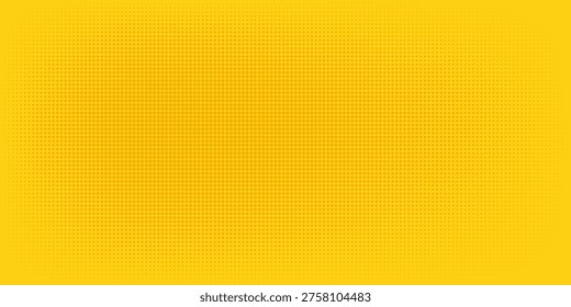 Comic Halftone Yellow gradation gradient background. Simple polka dots pattern for comics and magna. Pop art texture. Horizontal minimalist abstract wall. Vector illustration bg
