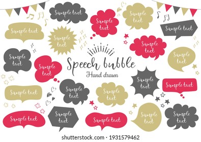 Comic handwritten speech bubble set