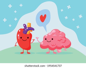 comic heart and brain lovely