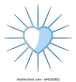 comic heart love decoration emblem