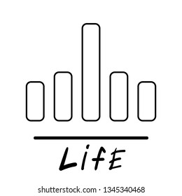 Comic humoristic Vector graph icon, picture graphics useful for informal, unofficial presentation, submission, report, concept and introduction. Economic diagram demonstrates emotional specificity 