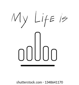 Comic humoristic Vector graph icon, picture graphics useful for informal, unofficial presentation, submission, report, concept and introduction. Economic diagram demonstrates emotional specificity 