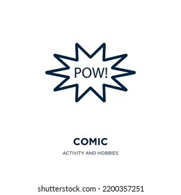 comic icon from activity and hobbies collection. Thin linear comic, cartoon, doodle outline icon isolated on white background. Line vector comic sign, symbol for web and mobile
