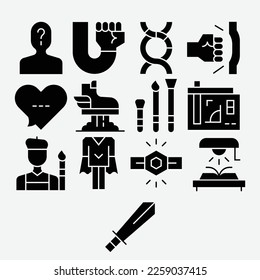 comic icon pack line filled flat for download