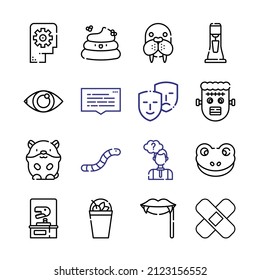 comic Icon Set with line icons. Modern Thin Line Style. Suitable for Web and Mobile Icon. Vector illustration EPS 10.