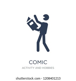 Comic icon. Trendy flat vector Comic icon on white background from Activity and Hobbies collection, vector illustration can be use for web and mobile, eps10