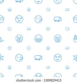 comic icons pattern seamless white background. Included editable outline sleeping emot, laughing emot, wink emot, sweating crying emoji icons. comic icons for web and mobile.