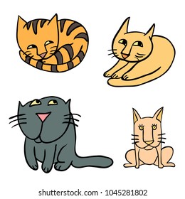 comic image of cats in different versions