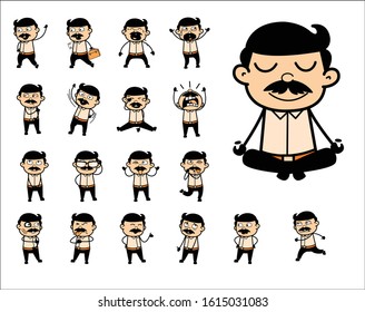Comic Indian Man Poses - Collection of Concepts Vector illustrations
