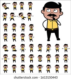 Comic Indian Man Poses - Set of Various Concepts Vector illustrations