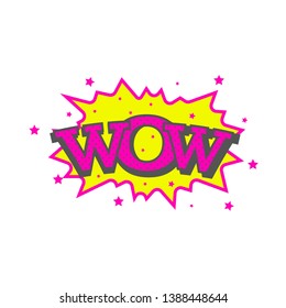 Comic Inscription Wow Vector Cartoon Illustration Stock Vector (Royalty ...