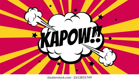 Comic kapow Text, Pop Art style. Cartoon sound effect illustration