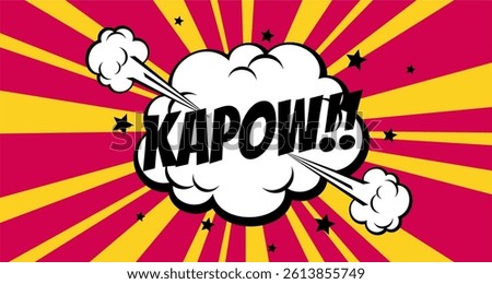 Comic kapow Text, Pop Art style. Cartoon sound effect illustration