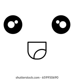 comic kawaii face emoticon