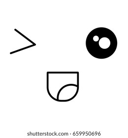 comic kawaii face emoticon