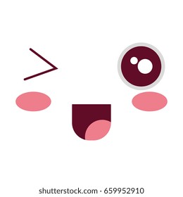 comic kawaii face emoticon