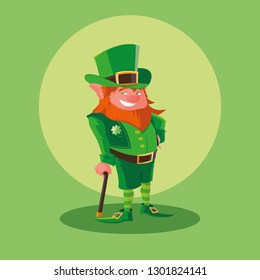 comic leprechaun with cane avatar character
