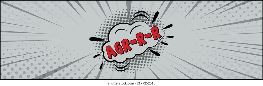 Comic lettering AGR-R-R on white background - Vector illustration