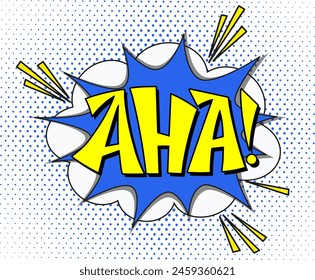 Letras cómicas ajá. Vector brillante ilustración de dibujos animados en estilo retro pop art. Efectos de sonido de texto cómico. EPS 10.
