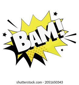 Comic lettering BAM on white background - Vector illustration