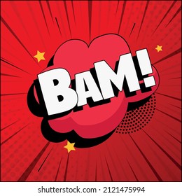 Comic lettering BAM on white background - Vector illustration