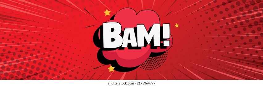 Comic lettering BAM on white background - Vector illustration