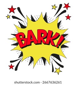 Letras cômicas latem. Ilustração de desenho animado brilhante vetorial no estilo pop art retro. Efeitos sonoros de texto cômico. EPS 10.