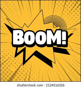 Comic lettering BOOM on white background - Vector illustration