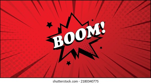 BOOM de letras cometas sobre fondo blanco - Ilustración vectorial