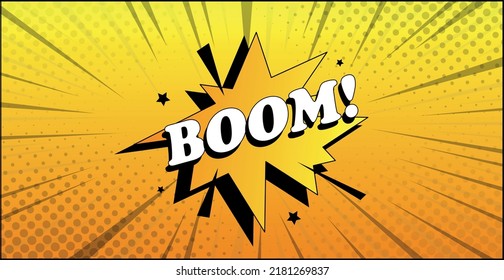 Comic lettering BOOM on white background - Vector illustration