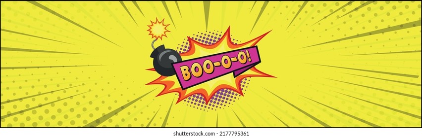Comic lettering BOO-O-O on white background - Vector illustration