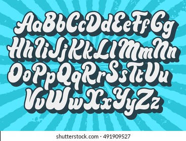 Brush Pen Vector Comic Alphabet Font Stock Vector (Royalty Free ...