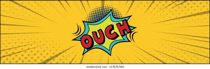 Grabación de historietas OUCH sobre fondo blanco - Ilustración vectorial