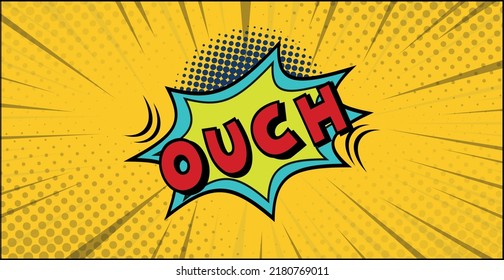 Comic lettering OUCH on white background - Vector illustration