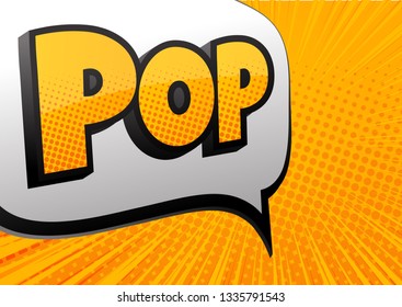 Comic lettering pop in pop art style. Comic text sound effects. cartoon font sound. Vector Illustration
