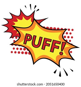 Comic lettering PUFF on white background - Vector illustration