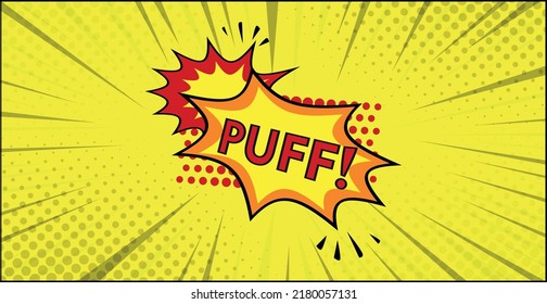 Comicbuchstabe PUFF auf weißem Hintergrund - Vektorgrafik