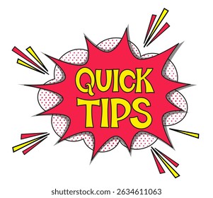 Comic lettering quick tips. Vector bright cartoon illustration in retro pop art style. Comic text sound effects. EPS 10.