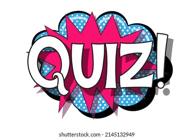 Comic Lettering Quiz Vector Bright Cartoon Stock Vector (royalty Free 