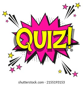 Comic Lettering Quiz Vector Bright Cartoon Stock Vector (Royalty Free ...